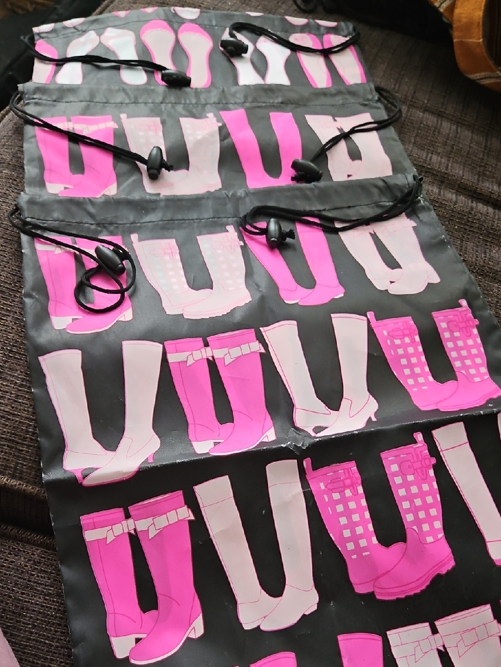 3 Draw String Bags Shoe And Boot Bags
